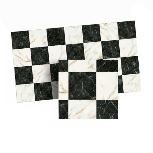 CRH1008, Faux Black & White Marble Tile Sheet