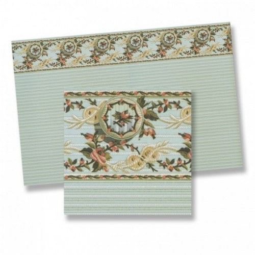 Sage Green Stripe Flower Wallpaper