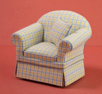 Ashley Chair, Yellow & Blue, Discontinued
