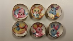 Small Toy Animal Plates, 6pcs