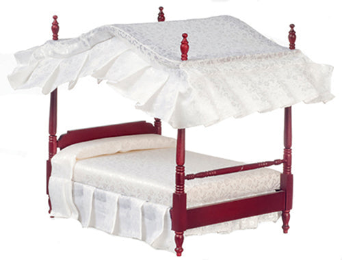 CPS0010, Double Canopy Bed, Mahogany
