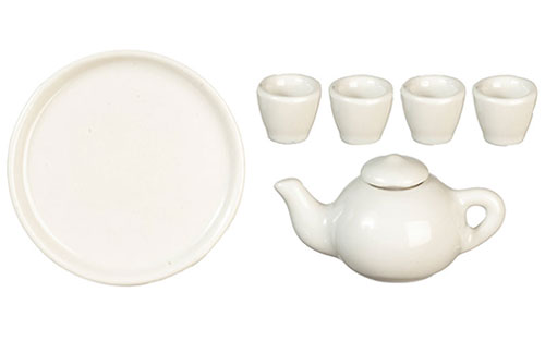 Tea Set, White, 6 piece