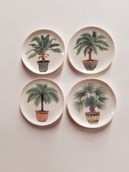Palm Plant Plates, 4pc