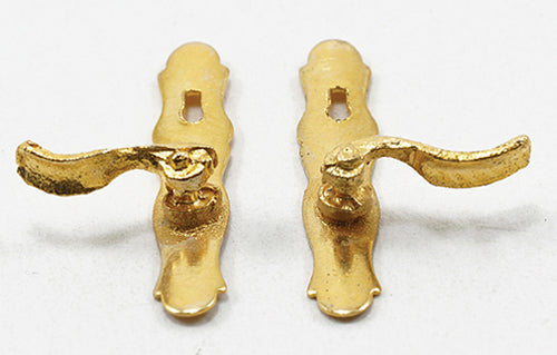 CRH823, French Door Lever Handles, Brass, Pair