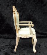 Carved Queen Anne Arm Chair, Unfinished