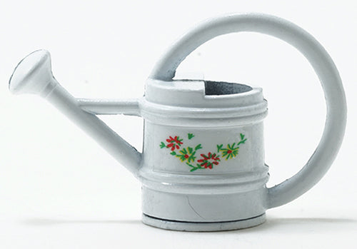 CEA083, White Watering Can, Floral Decal
