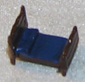 1/144" Scale Matchbox Bed, Brown & Blue