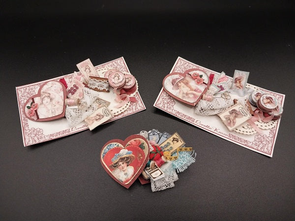 Large Heart Sewing Box with Ribbon, Assorted