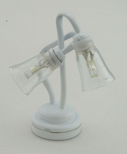 Dual Shade Desk Lamp, White, LED