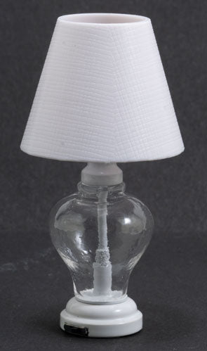 Glass Table Lamp, White, LED