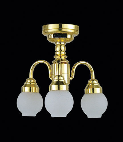 3 Arm Frosted Globe Chandelier, LED