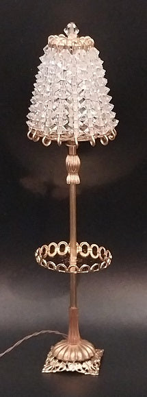 Brass Floor Lamp w/ Crystal Shade