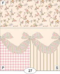 Bow Swag Pink Check Wallpaper, P