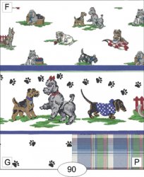 Dog Lover Border with Plaid Wallpaper, P