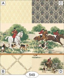 Fox Hunt Yellow Buckle Trellis Wallpaper, B