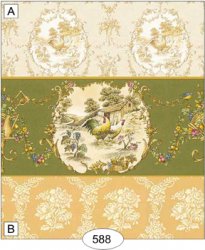 Chicken Green Toile Wallpaper, A