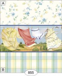 Clothesline Blue Plaid Wallpaper, B
