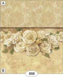 Rose Damask Biege Wallpaper, A