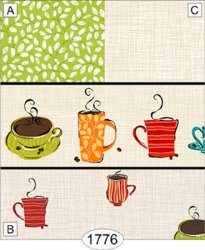 Coffee House Lime Green with Leaves Wallpaper, A