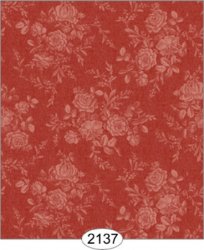1/2" Scale Rose Damask Red Wallpaper