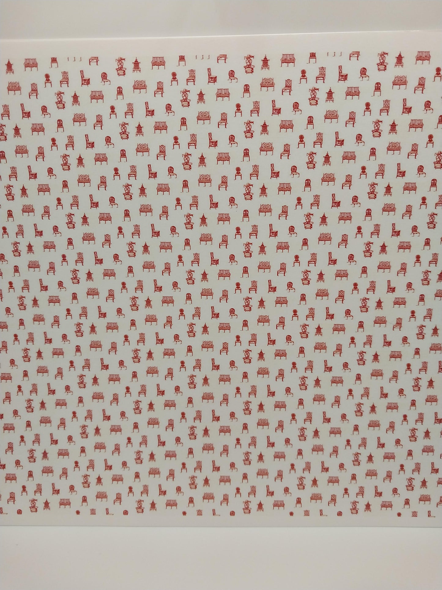 1/2" Scale Chairs Red Wallpaper