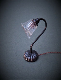 Desk Lamp with Clear Ribbed Shade