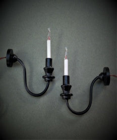 Black Candle Sconce, Pair