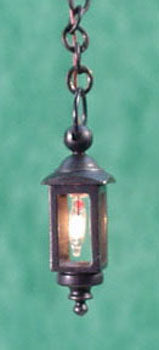 1/2" Scale Hanging Black Coach Lamp
