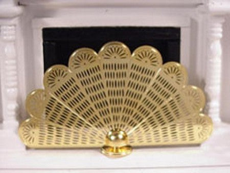 Dollhouse Miniature Brass Firescreen - 1:12 Scale Fireplace Accessory, 2.5" Tall X 3" Wide - View #12