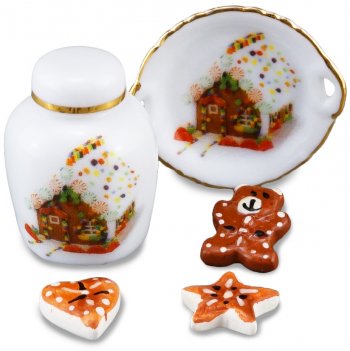 Christmas Cookies with Plate & Jar