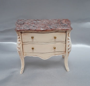 Shabby Chic Marble Top Bombe Table
