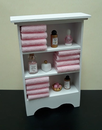 Bath Shelf with Towels, Pink