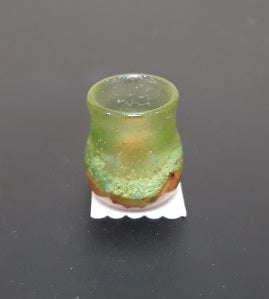 Turned Vase, Acrylic & Wood, Green