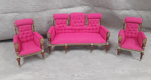 18th Century French Settee & 2 Chairs, Walnut, #C