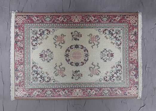 Rug, Oriental Satin, Yellow, Pink, Green