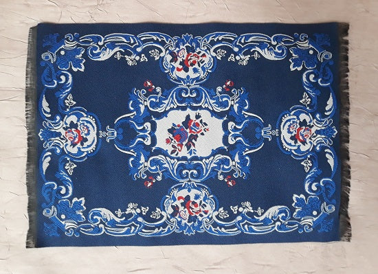 Rug, Oriental, Navy, Royal, Red