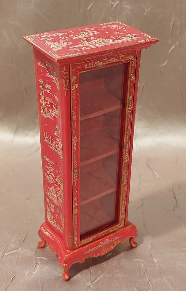 Chinoiserie Display Case, Red, Handpainted