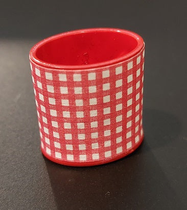 Wastebasket, Red & White Check