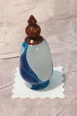 Turned Acrylic Urn, Blue & White