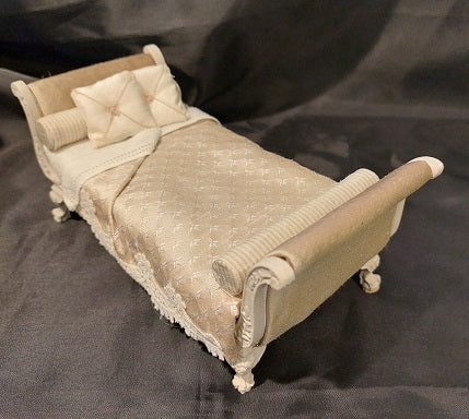 French Day Bed, Beige Silk