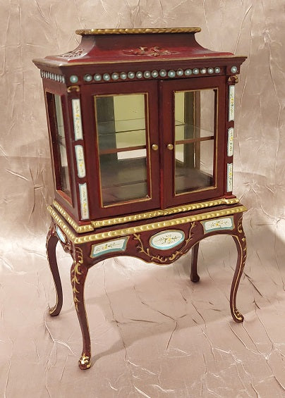 2 Door Cabinet, Handpainted, Mahogany