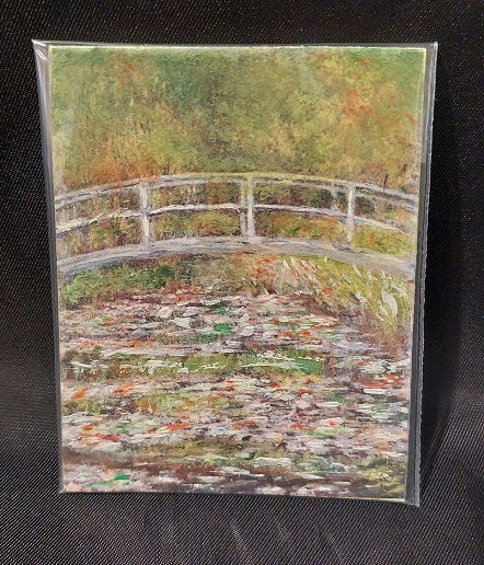 Oil Painting, Water Lilies & Bridge