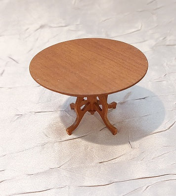 1/2" Scale Round Dining, Center Table, Walnut