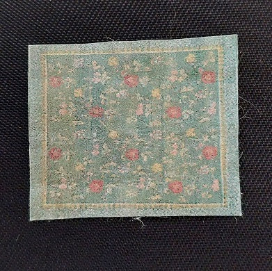 1/4" Scale Rug, Green Floral with Yellow & Pink, Medium