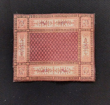 1/4" Scale Rug, Burgandy, Cream, Black, Large