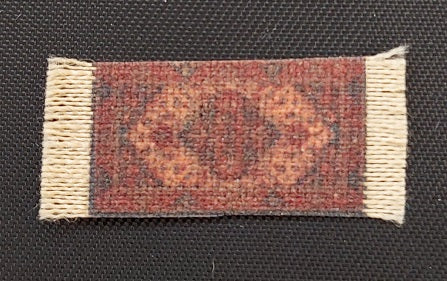 1/4" Scale Rug, Burgundy, Tan, Black with Fringe
