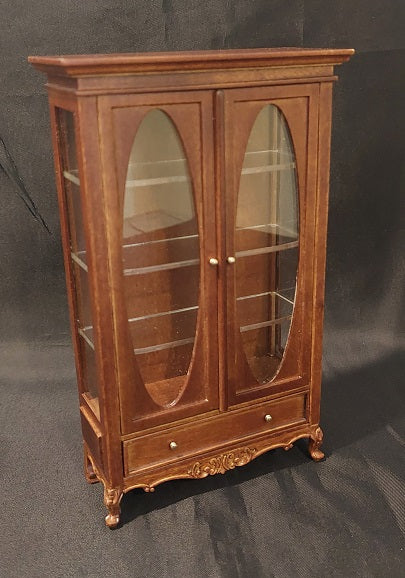 American Victorian Display Cabinet, Walnut, Large