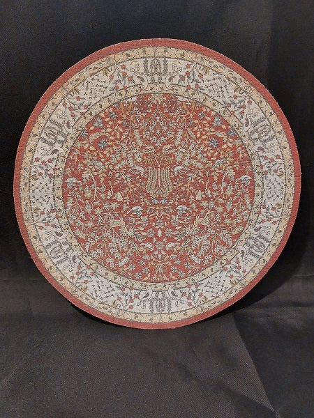 Rug, Round, Rust/White, Cream