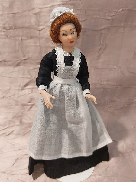 black maid dress Maid Doll with Cap, Porcelain – Miniature Designs, Inc