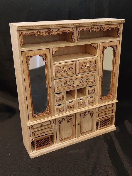 Display Carved Shelf Unit, Unfinished